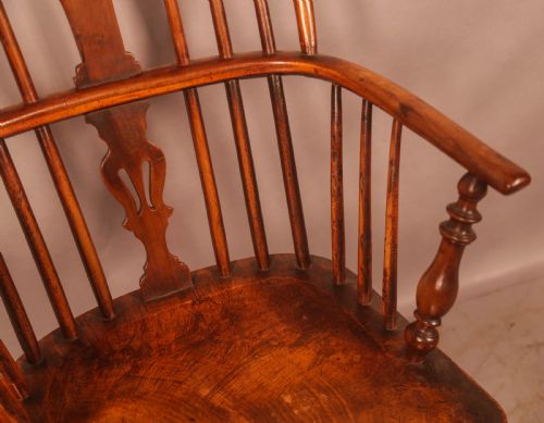 A GOOD HIGH BACK YEW WOOD WINDSOR CHAIR ROCKLEY C1840 - ADDITIONAL PHOTO 6