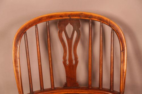 A GOOD HIGH BACK YEW WOOD WINDSOR CHAIR ROCKLEY C1840 - ADDITIONAL PHOTO 7