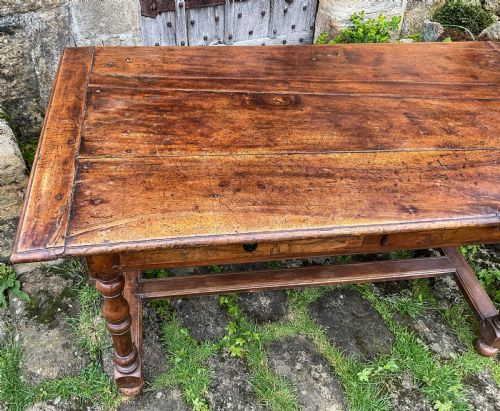 A LOVELY FRUIT WOOD KITCHEN DINING TABLE - ADDITIONAL PHOTO 1