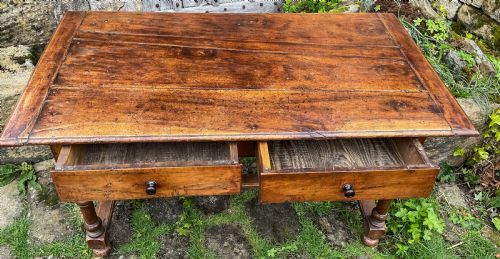 A LOVELY FRUIT WOOD KITCHEN DINING TABLE - ADDITIONAL PHOTO 3