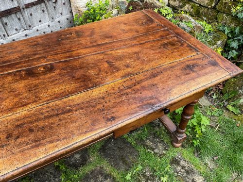A LOVELY FRUIT WOOD KITCHEN DINING TABLE - ADDITIONAL PHOTO 6