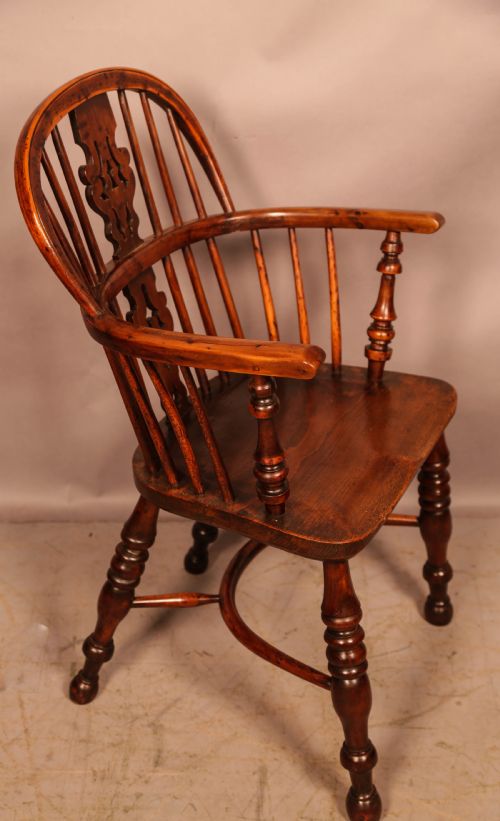A YEW WOOD LOW BACK WINDSOR CHAIR GABBITASS WORKSOP - ADDITIONAL PHOTO 1