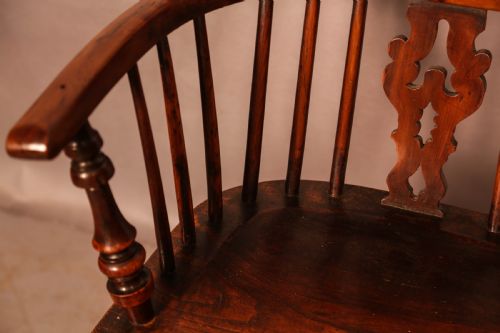 A YEW WOOD LOW BACK WINDSOR CHAIR GABBITASS WORKSOP - ADDITIONAL PHOTO 5