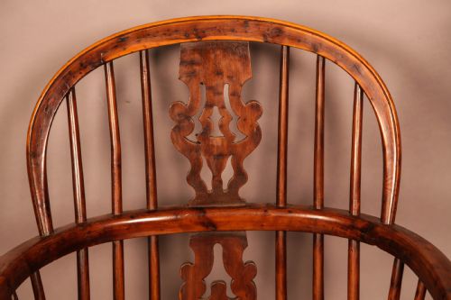 A YEW WOOD LOW BACK WINDSOR CHAIR GABBITASS WORKSOP - ADDITIONAL PHOTO 7