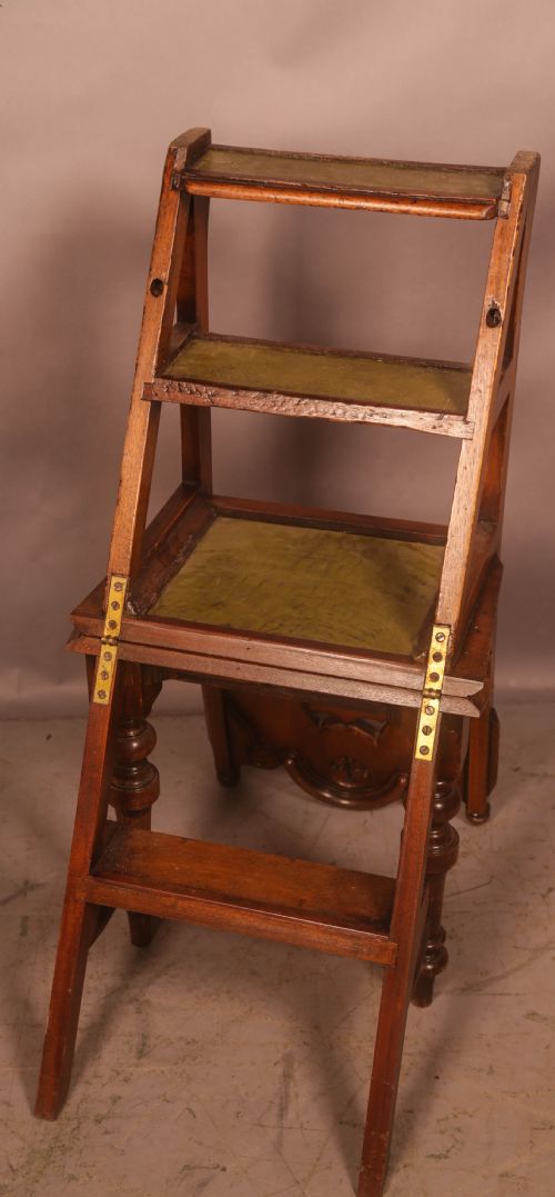 A VICTORIAN METAMORPHIC LIBRARY CHAIR - ADDITIONAL PHOTO 1