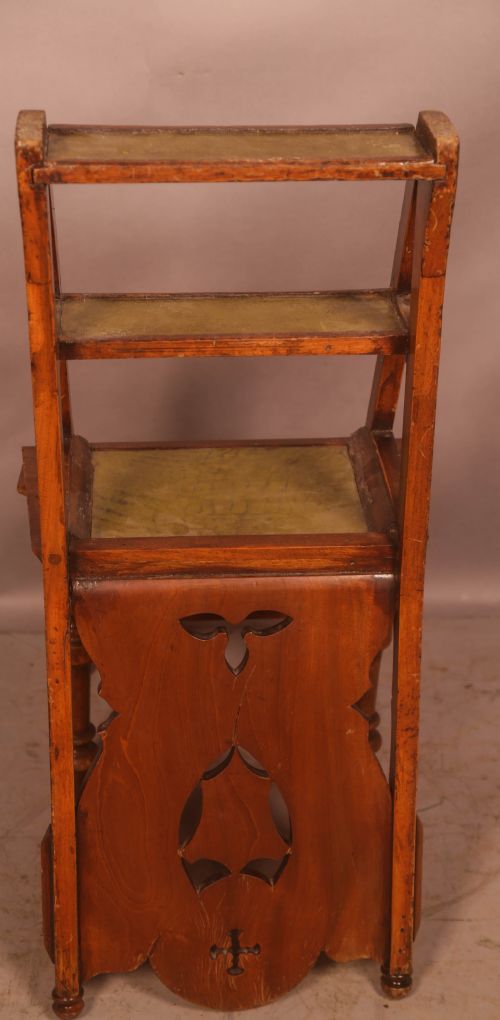 A VICTORIAN METAMORPHIC LIBRARY CHAIR - ADDITIONAL PHOTO 3