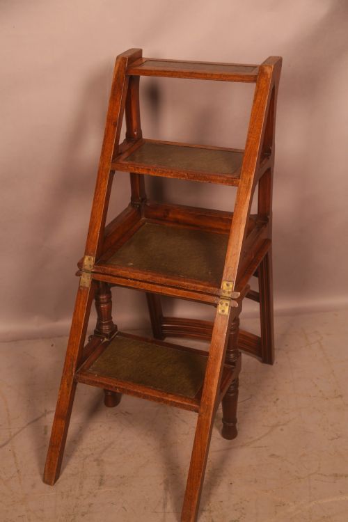 A VICTORIAN LIBRARY STEPS - ADDITIONAL PHOTO 2