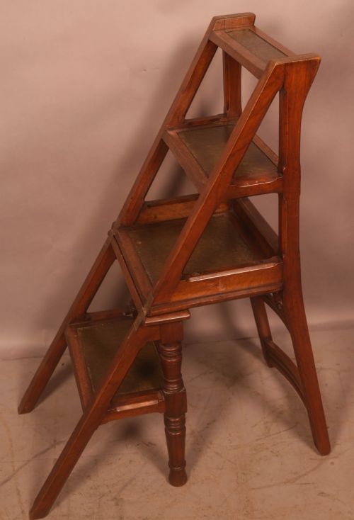 A VICTORIAN LIBRARY STEPS - ADDITIONAL PHOTO 3