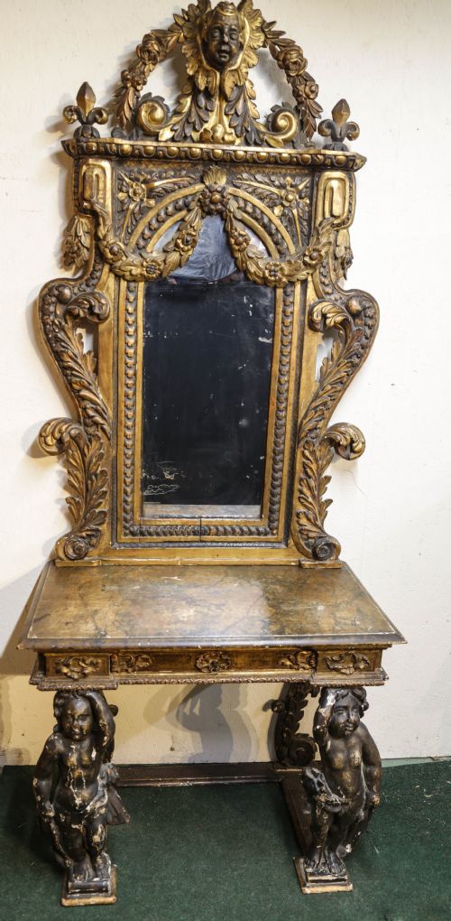 an 18th century italian console table - CATEGORY: ANTIQUE FURNITURE - DATED 18TH CENTURY