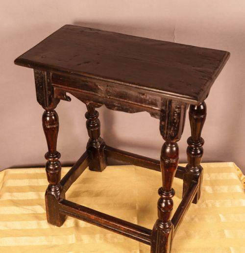 A GOOD 17TH CENTURY JOINT STOOL - ADDITIONAL PHOTO 9