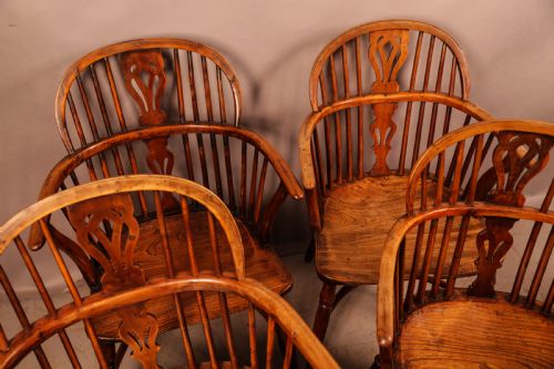 A SUPER SET OF 4 YEW WINDSOR CHAIRS WILLIAM WHEATLAND RETFORD - ADDITIONAL PHOTO 4