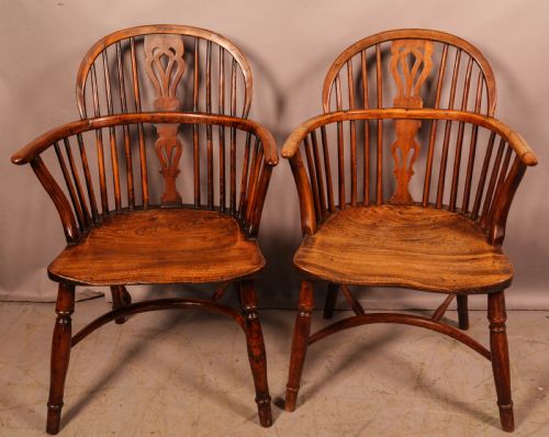 A SUPER SET OF 4 YEW WINDSOR CHAIRS WILLIAM WHEATLAND RETFORD - ADDITIONAL PHOTO 6