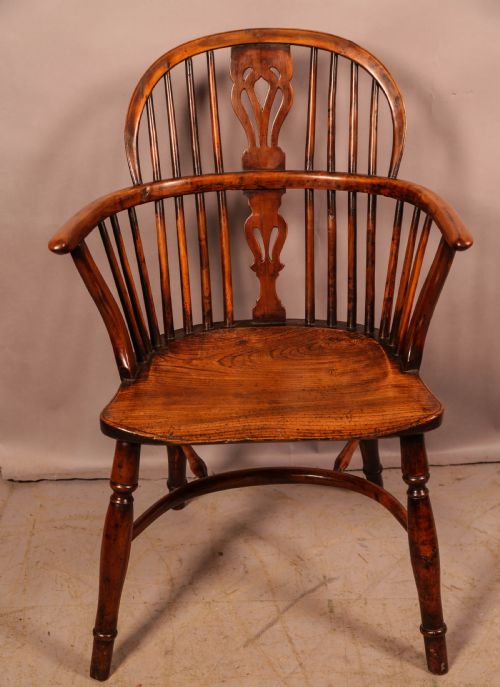 A SUPER SET OF 4 YEW WINDSOR CHAIRS WILLIAM WHEATLAND RETFORD - ADDITIONAL PHOTO 7