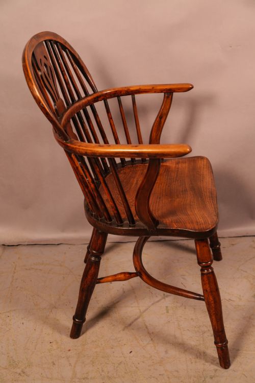 A SUPER SET OF 4 YEW WINDSOR CHAIRS WILLIAM WHEATLAND RETFORD - ADDITIONAL PHOTO 8