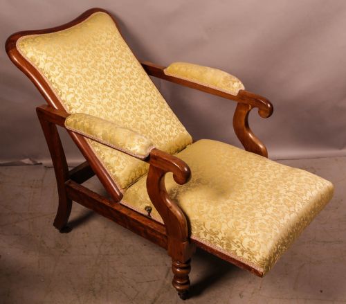an early victorian reclining armchair - CATEGORY: ANTIQUE CHAIRS - DATED 19TH CENTURY
