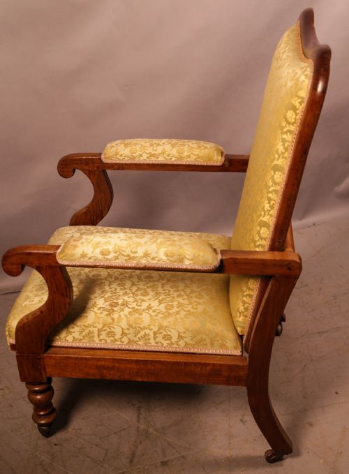 AN EARLY VICTORIAN RECLINING ARMCHAIR - ADDITIONAL PHOTO 9