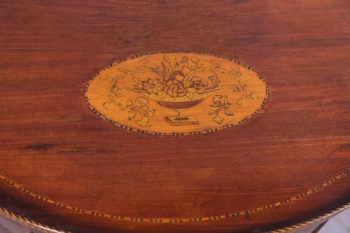 AN 18TH CENTURY DEMI LUNE BEDROOM CHEST MAHOGANY INLAID - ADDITIONAL PHOTO 7