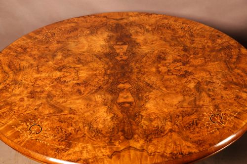A VICTORIAN BURR WALNUT COFFEE TABLE ADAPTED - ADDITIONAL PHOTO 1