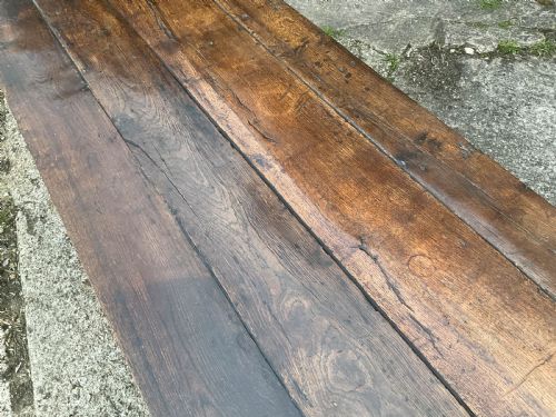 A LARGE OAK FARMHOUSE TABLE - ADDITIONAL PHOTO 9