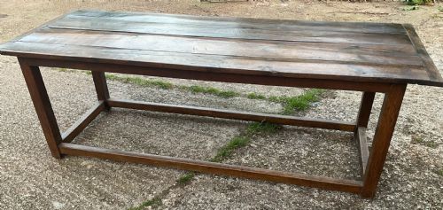 A LARGE OAK FARMHOUSE TABLE - ADDITIONAL PHOTO 18