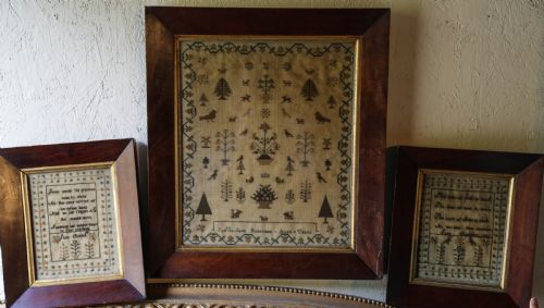 a rare set of 3 needlework samplers by jane boutcher 1836 - CATEGORY: ANTIQUE MISCELLANEOUS - DATED 19TH CENTURY