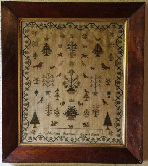 A RARE SET OF 3 NEEDLEWORK SAMPLERS BY JANE BOUTCHER 1836 - ADDITIONAL PHOTO 1