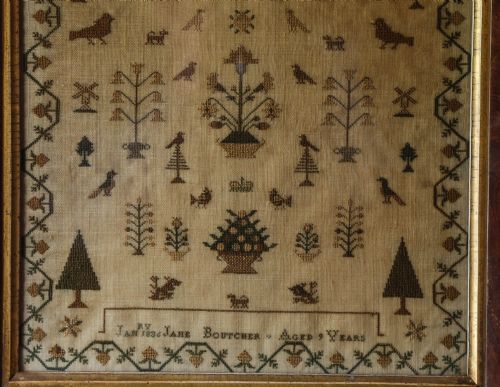 A RARE SET OF 3 NEEDLEWORK SAMPLERS BY JANE BOUTCHER 1836 - ADDITIONAL PHOTO 2