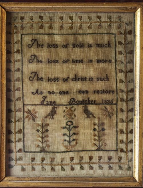 A RARE SET OF 3 NEEDLEWORK SAMPLERS BY JANE BOUTCHER 1836 - ADDITIONAL PHOTO 6