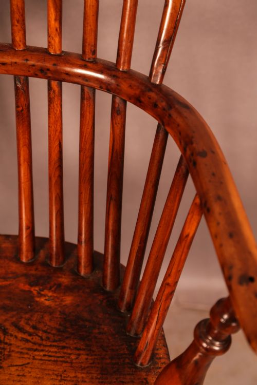A YEW WOOD LOW BACK WINDSOR CHAIR C 1840 - ADDITIONAL PHOTO 12