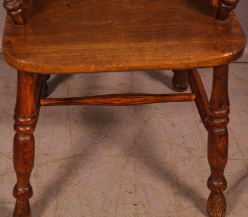 A VICTORIAN HIGH BACK WINDSOR CHAIR STICK ARM - ADDITIONAL PHOTO 1