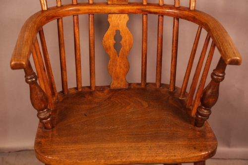 A VICTORIAN HIGH BACK WINDSOR CHAIR STICK ARM - ADDITIONAL PHOTO 4