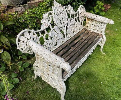 A VICTORIAN CAST IRON GARDEN BENCH VERY FANCY - ADDITIONAL PHOTO 14
