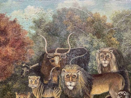A FABULUS NIEVE PAINTING OF THE LION AND THE LAMB - ADDITIONAL PHOTO 8