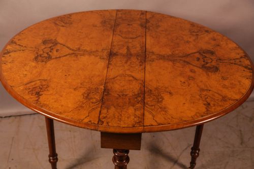 A VICTORIAN BURR WALNUT SUTHERLAND TABLE - ADDITIONAL PHOTO 6