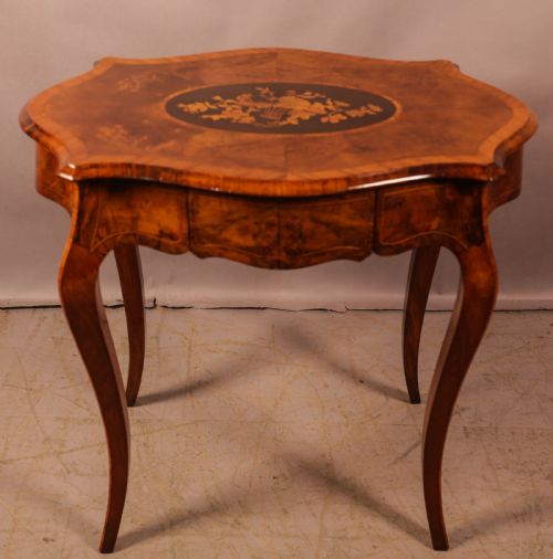 a victorian single drawer side table burr walnut - CATEGORY: ANTIQUE TABLES - DATED VICTORIAN