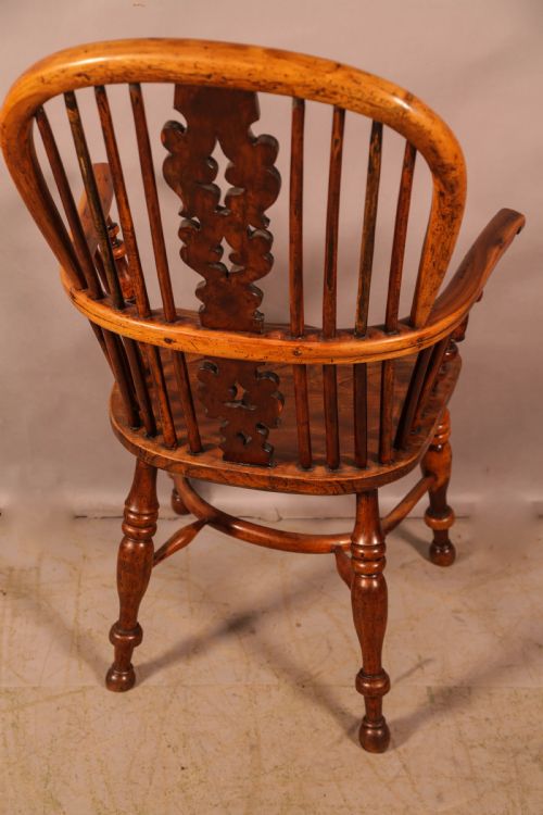 A SUPER YEW WOOD HIGH WINDSOR CHAIR ALLSOP WORKSOP - ADDITIONAL PHOTO 3