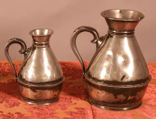 A SUPERB SET OF 6 HARVEST JUGS IN PEWTER POSSIBLY IRISH - ADDITIONAL PHOTO 1