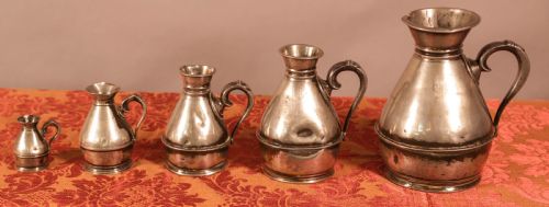 A SUPERB SET OF 6 HARVEST JUGS IN PEWTER POSSIBLY IRISH - ADDITIONAL PHOTO 5