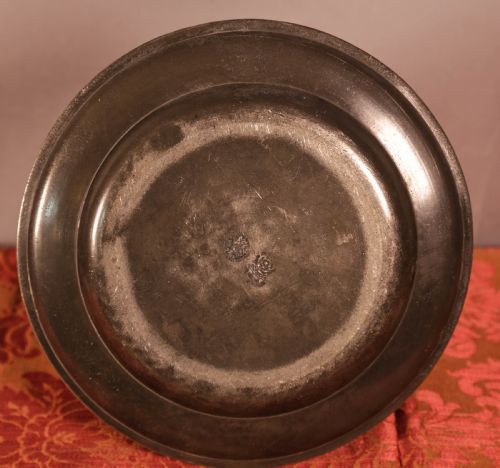 A PEWTER PLATE C 18TH C - ADDITIONAL PHOTO 3