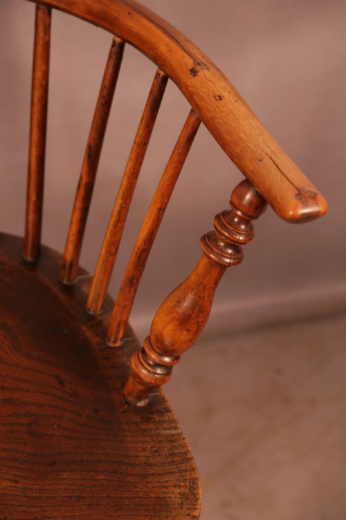 A RARE GENUINE MATCHING SET OF 4 YEW WOOD WINDSOR CHAIRS - ADDITIONAL PHOTO 12