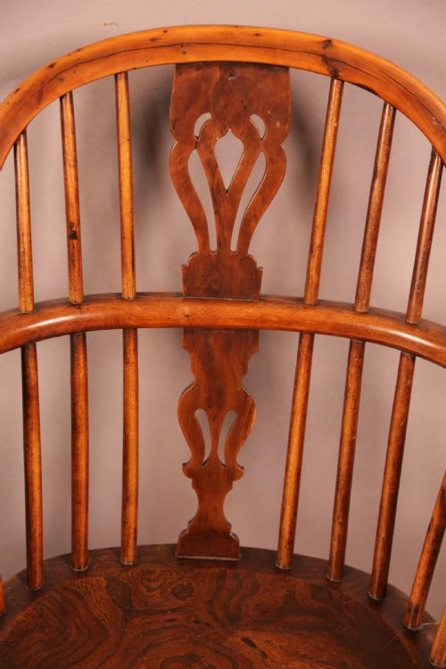 A RARE GENUINE MATCHING SET OF 4 YEW WOOD WINDSOR CHAIRS - ADDITIONAL PHOTO 14