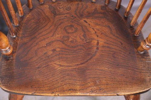 A RARE GENUINE MATCHING SET OF 4 YEW WOOD WINDSOR CHAIRS - ADDITIONAL PHOTO 25