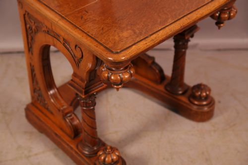 BEST PAIR OF VICTORIAN OAK HALL CHAIRS - ADDITIONAL PHOTO 7