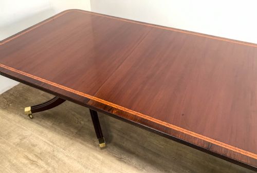 A MAHOGANY TWIN PILAR DINING TABLE SEATS 12 - ADDITIONAL PHOTO 14