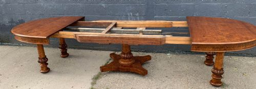 A SUPERB VICTORIAN POLLARD OAK EXTENDING DINING TABLE - ADDITIONAL PHOTO 12