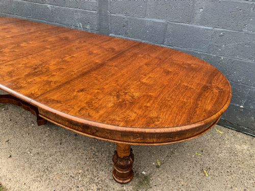 A SUPERB VICTORIAN POLLARD OAK EXTENDING DINING TABLE - ADDITIONAL PHOTO 13