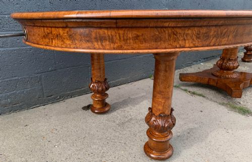 A SUPERB VICTORIAN POLLARD OAK EXTENDING DINING TABLE - ADDITIONAL PHOTO 18