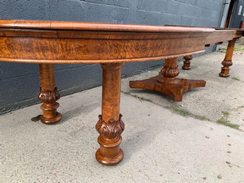A SUPERB VICTORIAN POLLARD OAK EXTENDING DINING TABLE - ADDITIONAL PHOTO 19