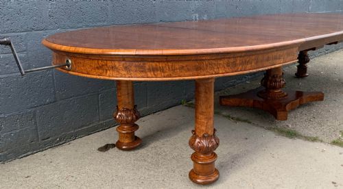 A SUPERB VICTORIAN POLLARD OAK EXTENDING DINING TABLE - ADDITIONAL PHOTO 21