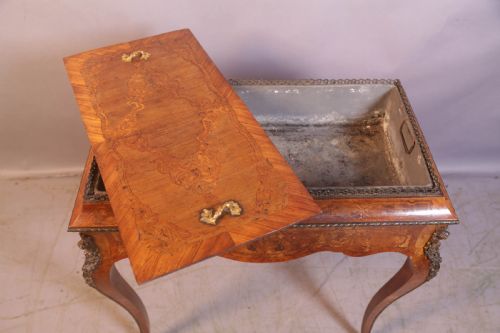 A VICTORIAN BURR WALNUT CELLORETTE - ADDITIONAL PHOTO 1